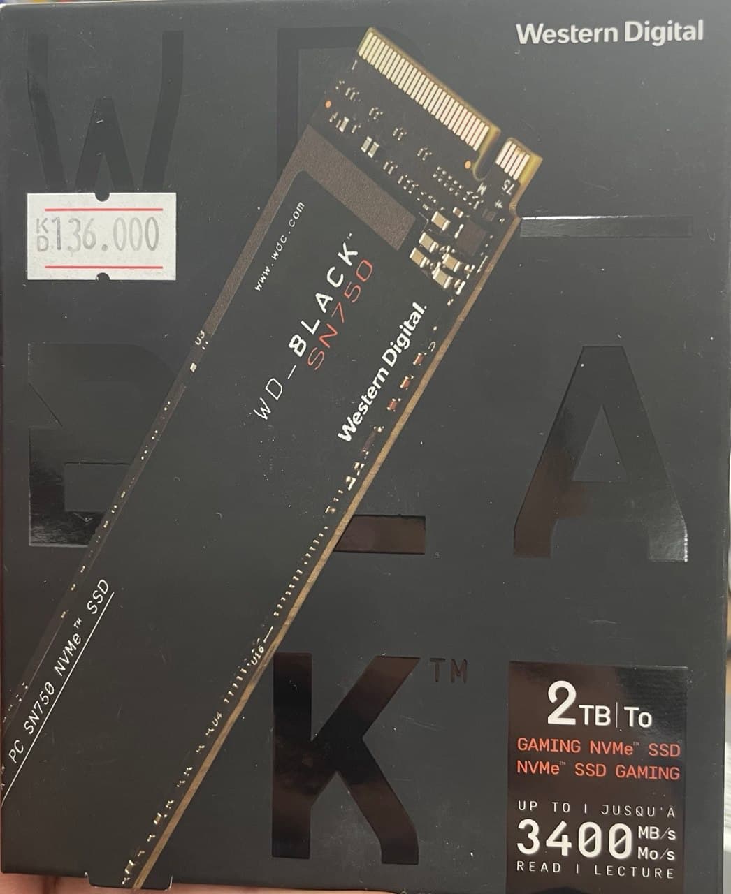 هارد اس اس دی وسترن دیجیتال WD Black SN750 NVMe SSD ظرفیت 2 ترابایت — تصویر ۳