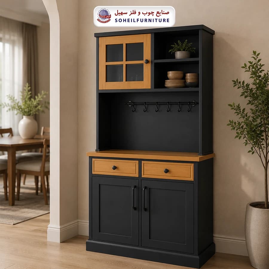 کافی بار چوبی روکش چوب بلوط سهیل کد 157