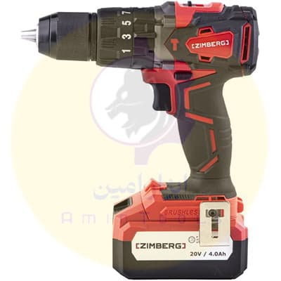 دریل شارژی زیمبرگ مدل PZB3204 براشلس ۲۰ ولت