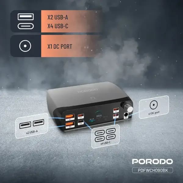 شارژر رومیزی هوشمند پرودو مدل Porodo PowerGate Smart Charging Station — تصویر ۷