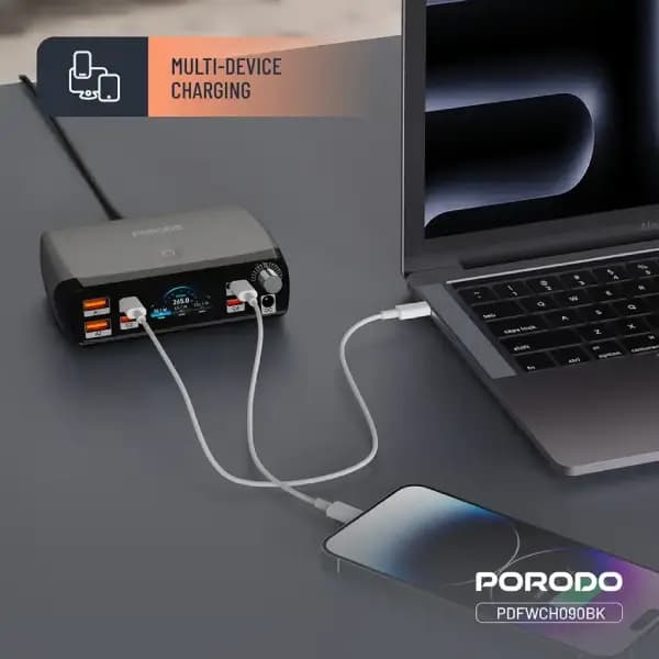 شارژر رومیزی هوشمند پرودو مدل Porodo PowerGate Smart Charging Station — تصویر ۶