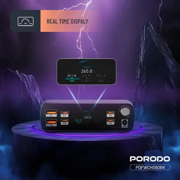 شارژر رومیزی هوشمند پرودو مدل Porodo PowerGate Smart Charging Station — تصویر ۴