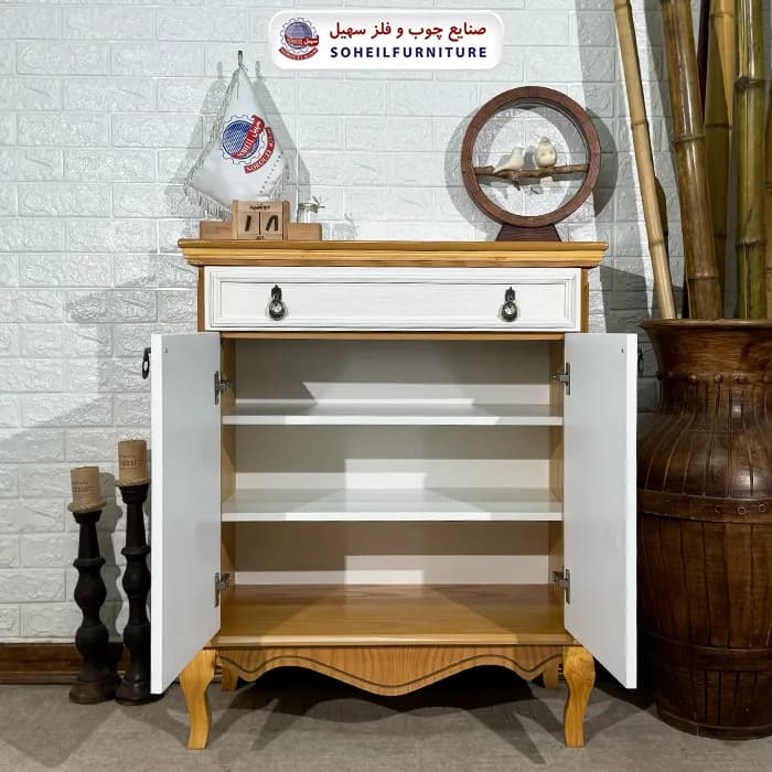 جاکفشی نئو کلاسیک چوب و MDF مدل 139 سهیل (روکش طبیعی چوب بلوط) — تصویر ۵