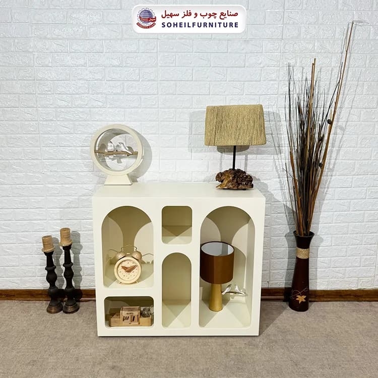 میز کنسول مینیمال کرم رنگ سهیل — تصویر ۴