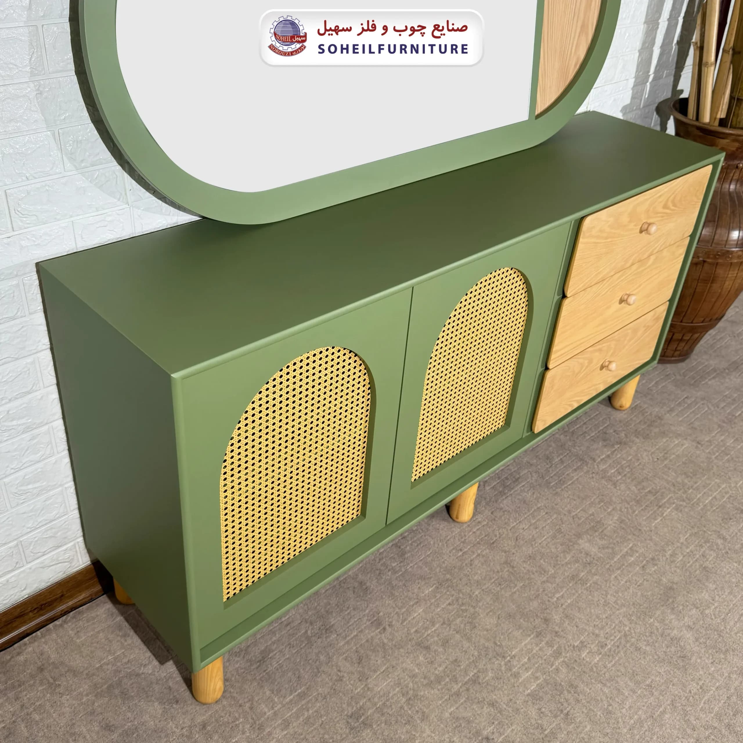 آینه کنسول حصیری مدل 146 سهیل — تصویر ۳