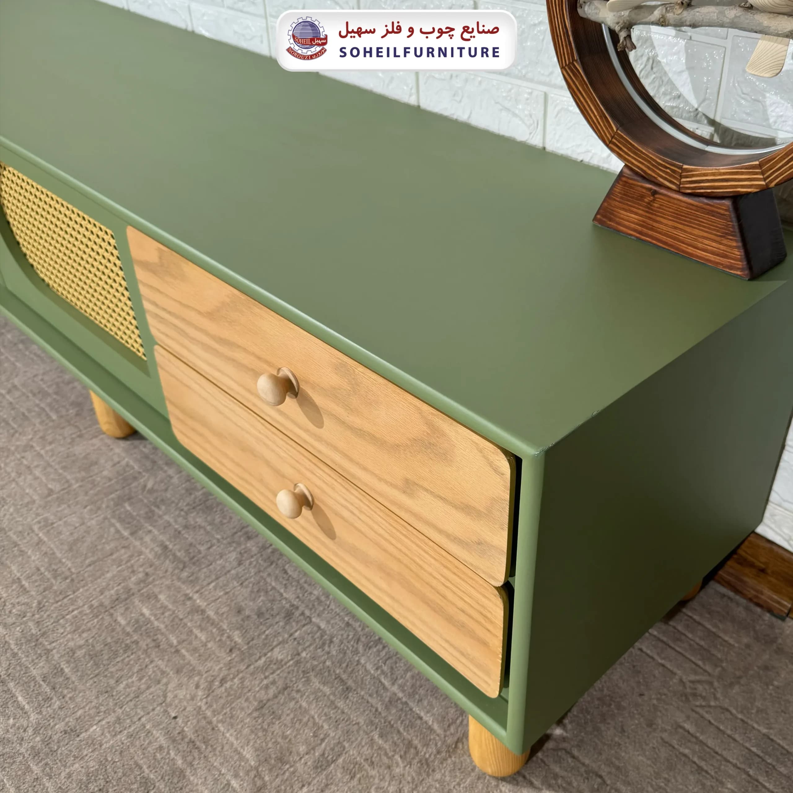 میز تلویزیون 146 سهیل روکش چوب طبیعی بلوط — تصویر ۷