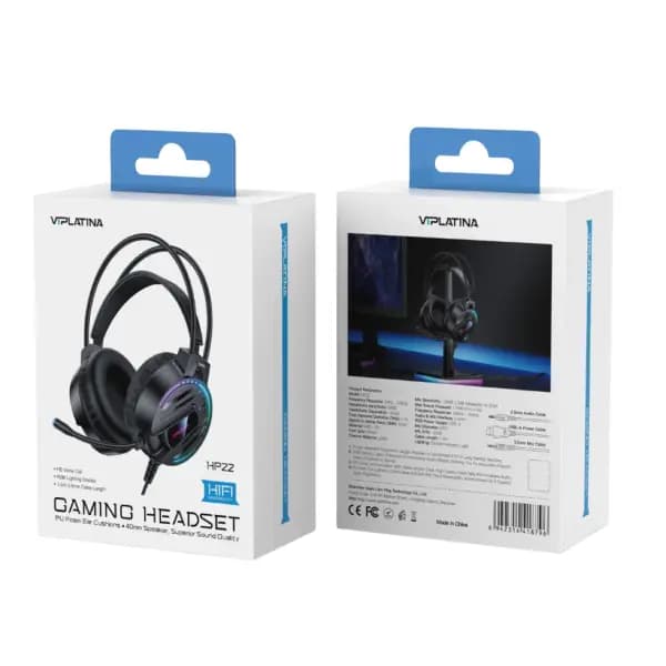 هدست گیمینگ سیمدار وی آی پلاتینا مدل VIPLATINA HP22 — تصویر ۲