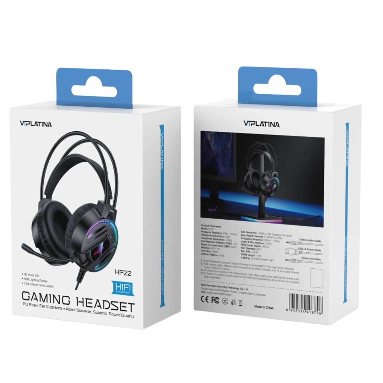 هدست گیمینگ سیمدار وی آی پلاتینا مدل VIPLATINA HP22 — تصویر ۶