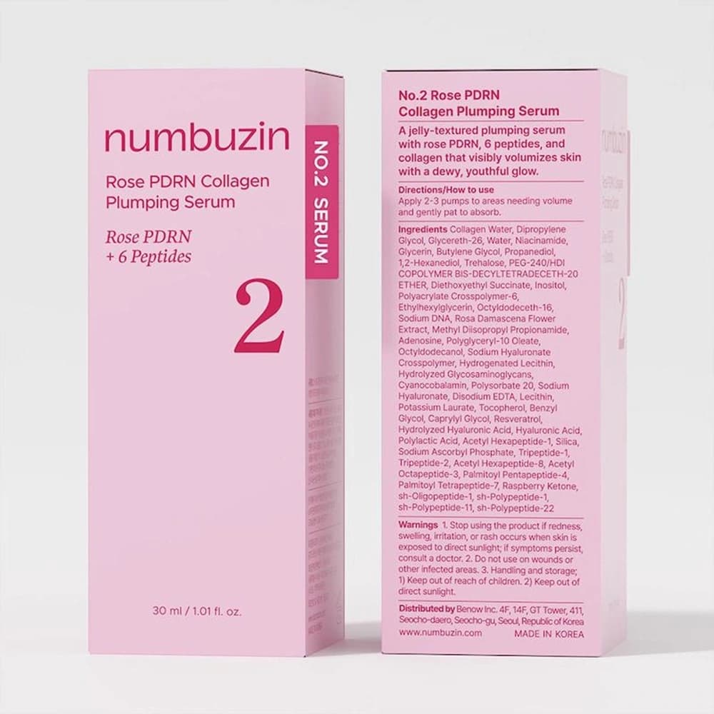 سرم حجیمکننده و سفتکننده پوست نامبوزین Numbuzin شماره 2 مدل PDRN Rose Collagen Plumping | آبرسان و جوانساز — تصویر ۲