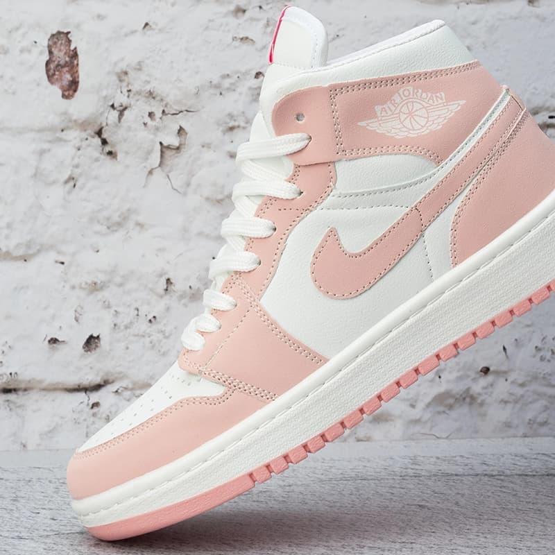نایک ایر جردن وان ساقدار صورتی (Nike Air Jordan 1 White) کد 2341 — تصویر ۶
