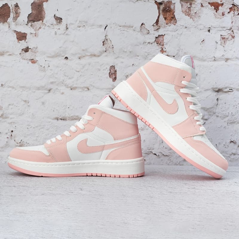 نایک ایر جردن وان ساقدار صورتی (Nike Air Jordan 1 White) کد 2341 — تصویر ۸