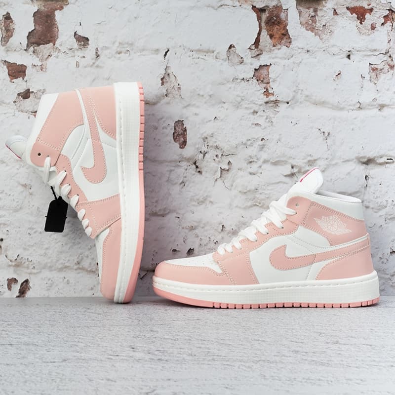 نایک ایر جردن وان ساقدار صورتی (Nike Air Jordan 1 White) کد 2341 — تصویر ۵