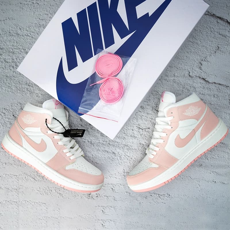 نایک ایر جردن وان ساقدار صورتی (Nike Air Jordan 1 White) کد 2341 — تصویر ۳