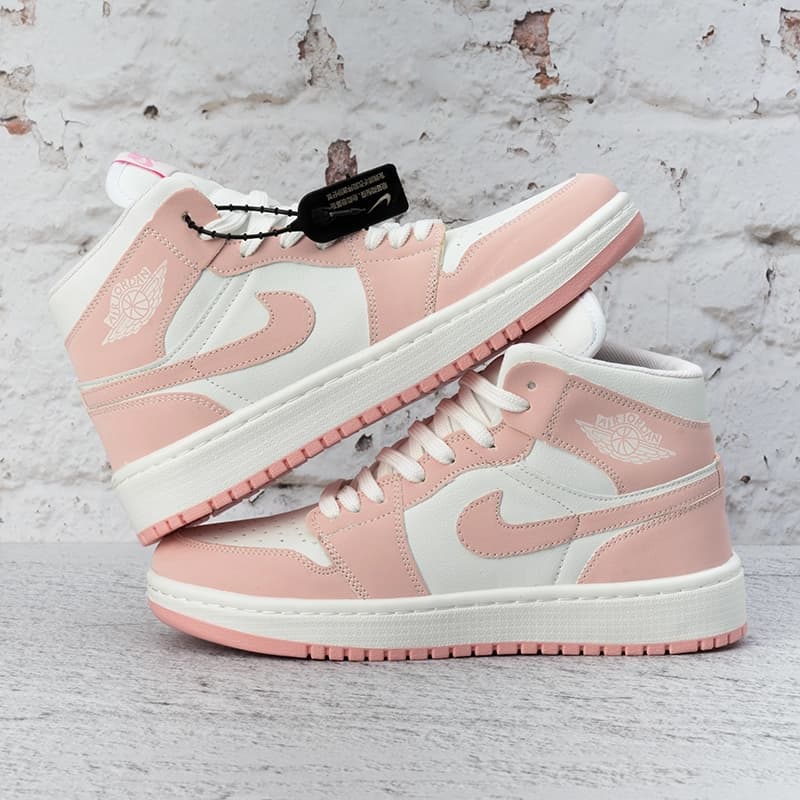نایک ایر جردن وان ساقدار صورتی (Nike Air Jordan 1 White) کد 2341 — تصویر ۴