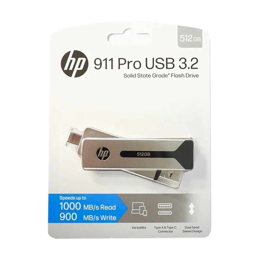 فلش مموری اچ پی مدل 911PRO ظرفیت 512 گیگابایت USB3.2 / دارای OTG TYPE C — تصویر ۴