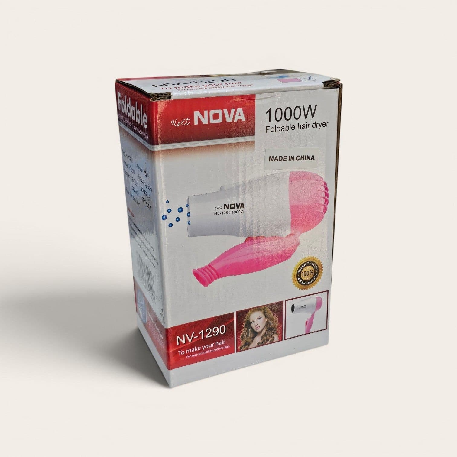 سشوار مسافرتی 1000وات برند نوا NOVA 1290/1000W
