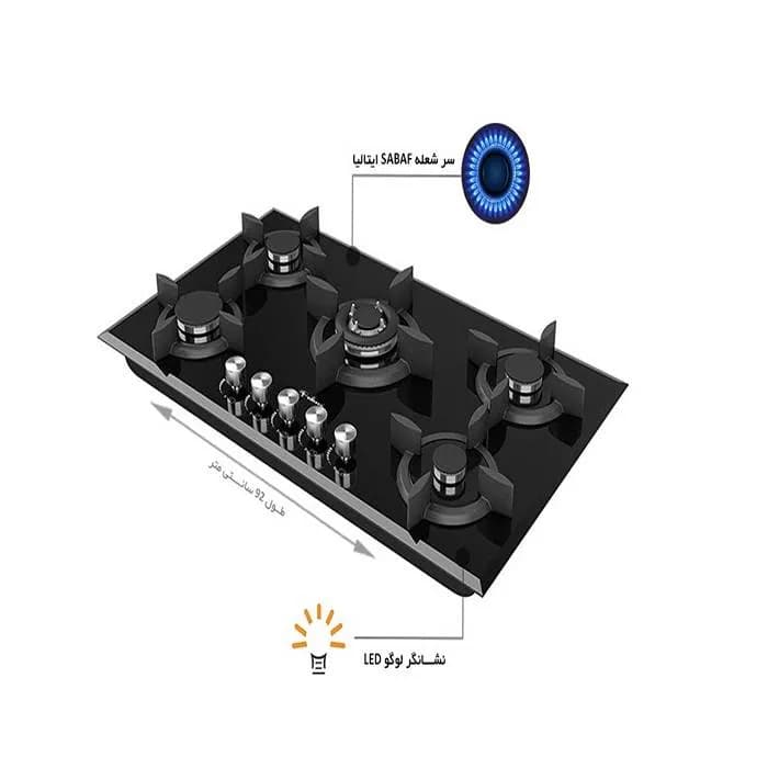اجاق گاز صفحه ای شیشه ای داتیس مدل DG-536 — تصویر ۲