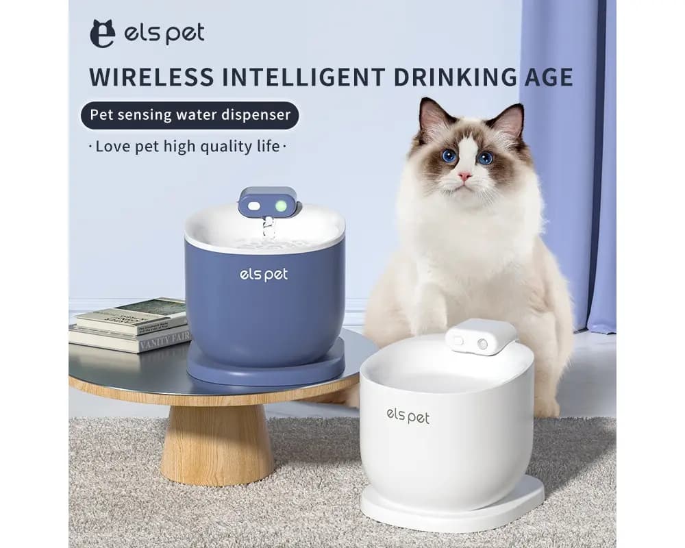 ظرف آب اتوماتیک الس پت مدل سنسور ویو فانتن Els pet sensor wave fountain — تصویر ۳