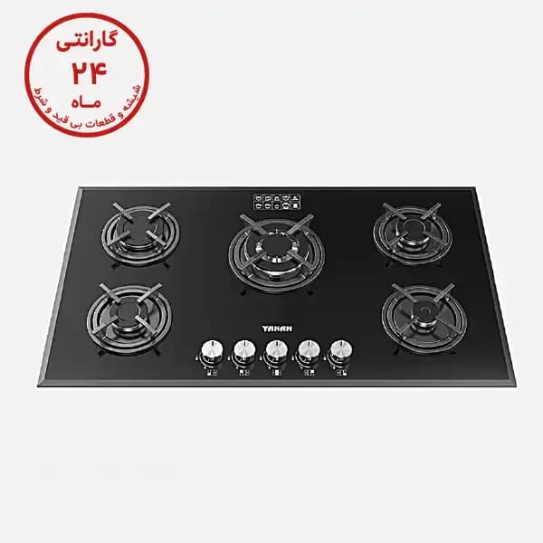اجاق گاز صفحه ای KG302 شیشه ای 5 شعله