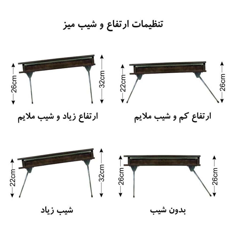 میز تحریر تاشو باکسدار گراندو مدل 3060M | رنگ آنتیک طلایی — تصویر ۶