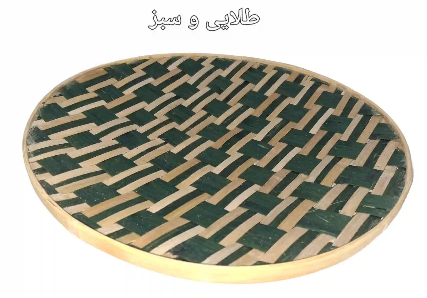دیوارکوب حصیری بامبو قطر 40 سانت بافت شعاعی کد74 — تصویر ۲