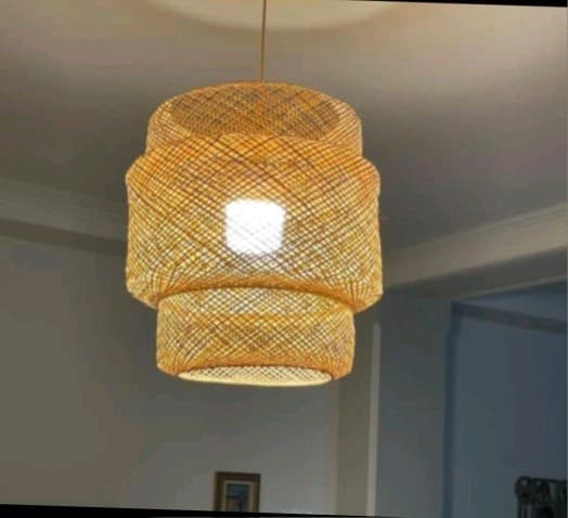 لوستر حصیری بامبو ایکیا بزرگ کد 85 — تصویر ۳