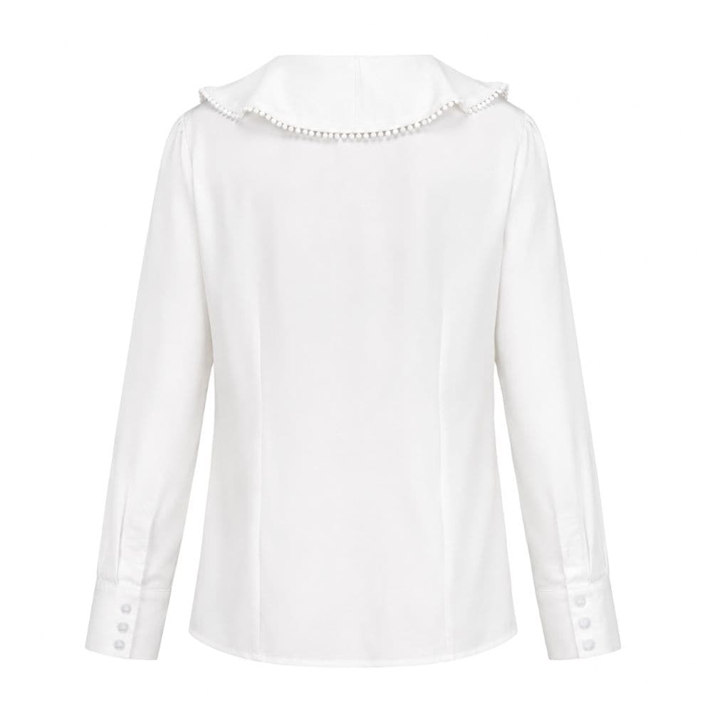 شومیز مجلسی وارداتی سفید برند Misslook سایز 38 تا 42 ساخت چین کد 3121 — تصویر ۲