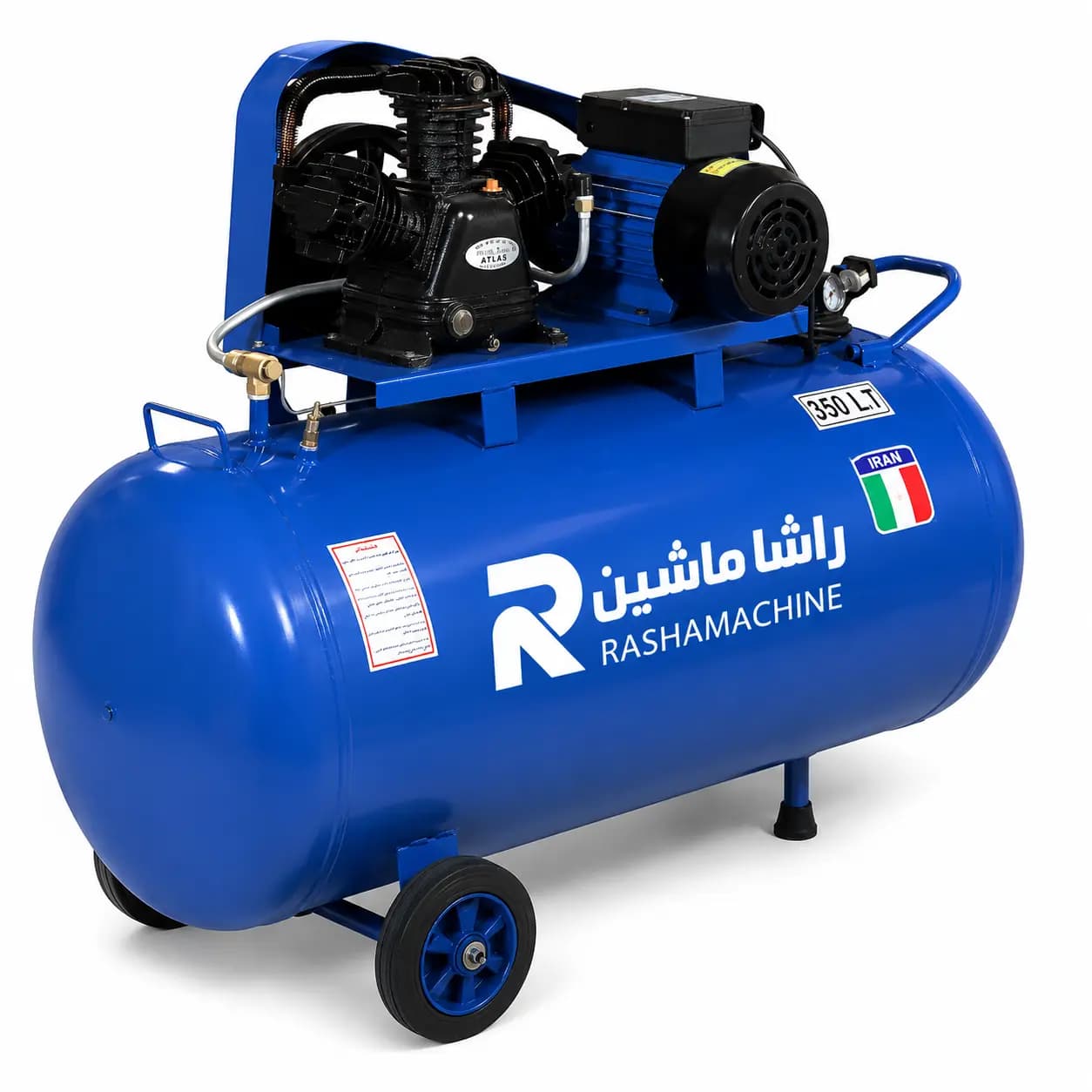 کمپرسور 350 لیتری 3 سیلندر دینام 3 اسب بخار تک فاز