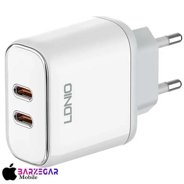 شارژر دیواری 30W الدینیو مدل Ldnio A2528M (2 پین) – پورت Type-C + کابل Type-C به Lightning – اصل — تصویر ۳