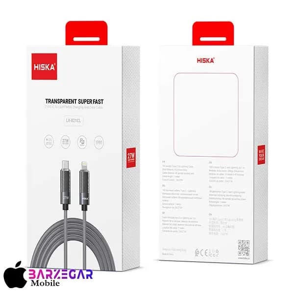 کابل تبدیل Type-C به لایتنینگ هیسکا مدل Hiska LX-821CL طول 1m — تصویر ۳
