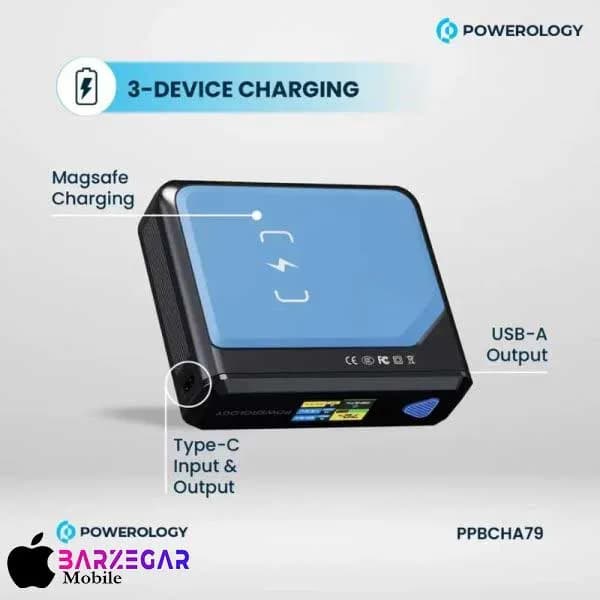 پاوربانک 100W پاورولوژی مدل Powerology PPBCHA79 ظرفیت 20000mA/h — تصویر ۴