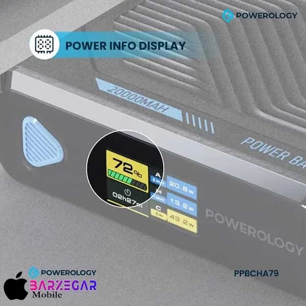 پاوربانک 100W پاورولوژی مدل Powerology PPBCHA79 ظرفیت 20000mA/h — تصویر ۸