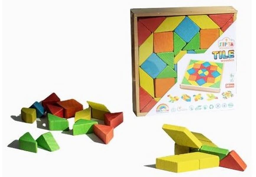 بازي کاشی 37 قطعه (سپتا) چوبی