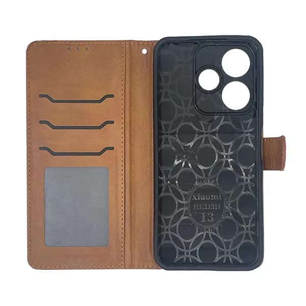 کیف چرمی کلاسوری شیائومی Redmi 13/M6 4G بند دار — تصویر ۳