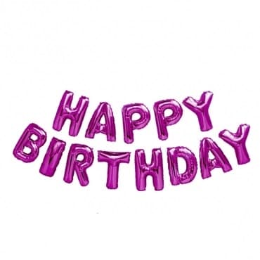 بادکنک فویلی حروف تولدت مبارک صورتی - HAPPY BIRTHDAY BALLOONS