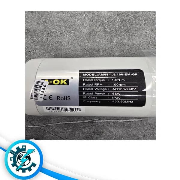 موتور پرده برقی کناررو هوشمند 3 سیم A-OK AM68-1.5/100-EM-PZ-TY — تصویر ۵