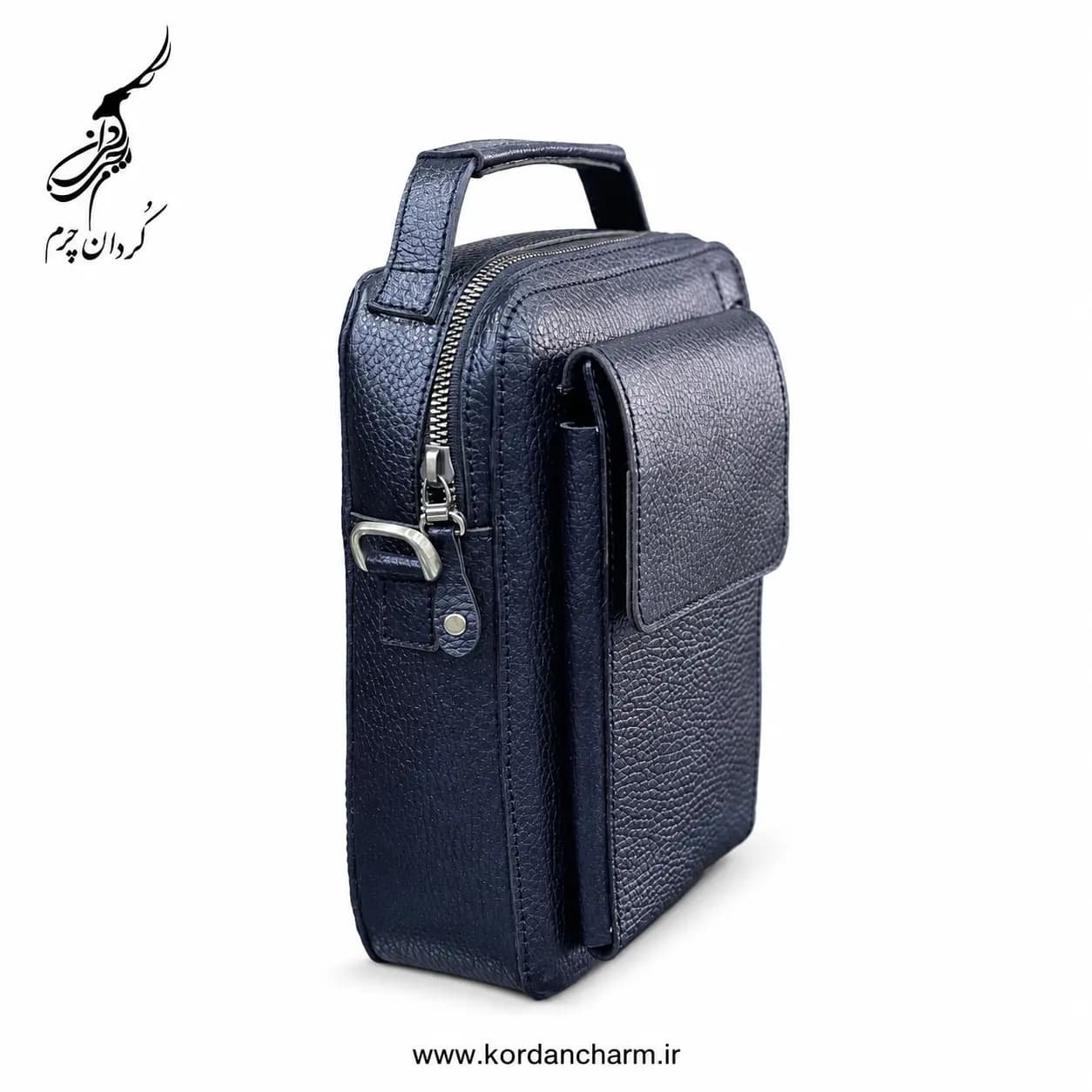کیف دوشی چرم دیلان دسته خور طرح فلوتر — تصویر ۲