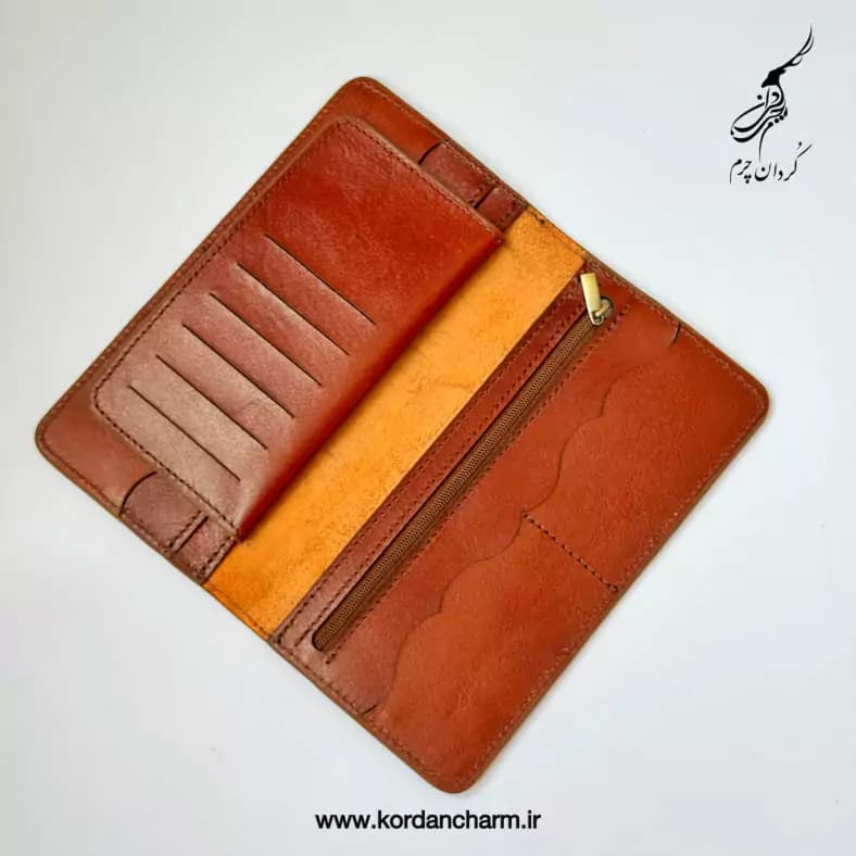 کیف پول چرم زنانه مدل مروارید طرح ساده — تصویر ۳