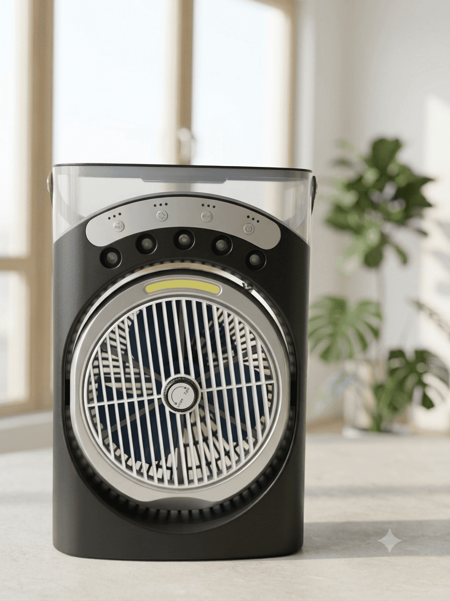 پنکه مهپاش شارژی اورجینال YT-M2052 | LED دار | ۳ سرعته | باتری و Type-C | مناسب قطعی برق و کمپینگ