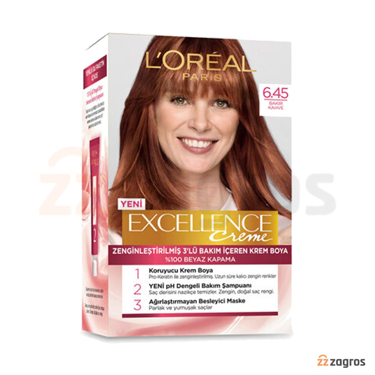 کیت رنگ مو قهوه ای مسی شماره 6.45 لورال Loreal — تصویر ۵
