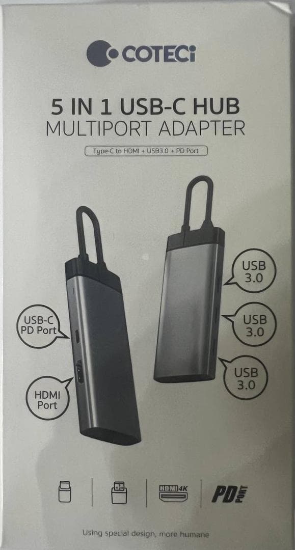 هاب یو اس بی 1در5 – USB-C Hub Coteci 5in1