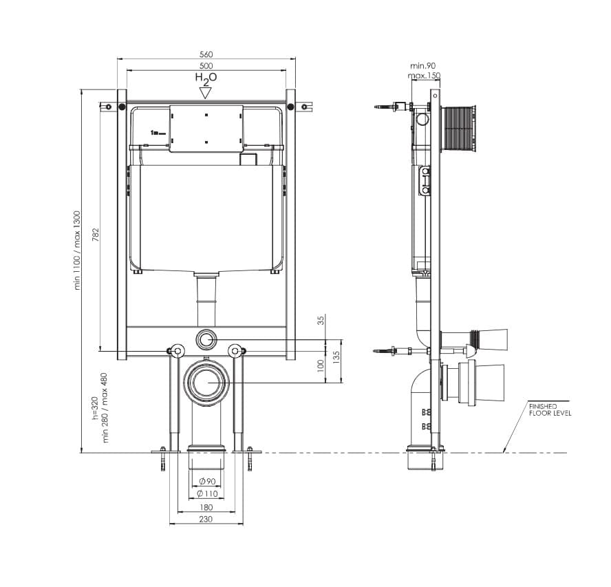 مشخصات خرید فلاش تانک توکار والهنگ شواب SCHWAB مدل DUPLO WC 199 SLIM کد T02-2116-0250 | عمرانیاز — تصویر ۲