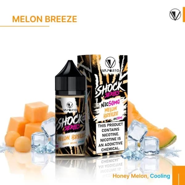 سالت نیکوتین طالبی یخ کمپانی ویپور 10 سری شوک | VAPOR 10 Nicotin Salt Melon Breeze