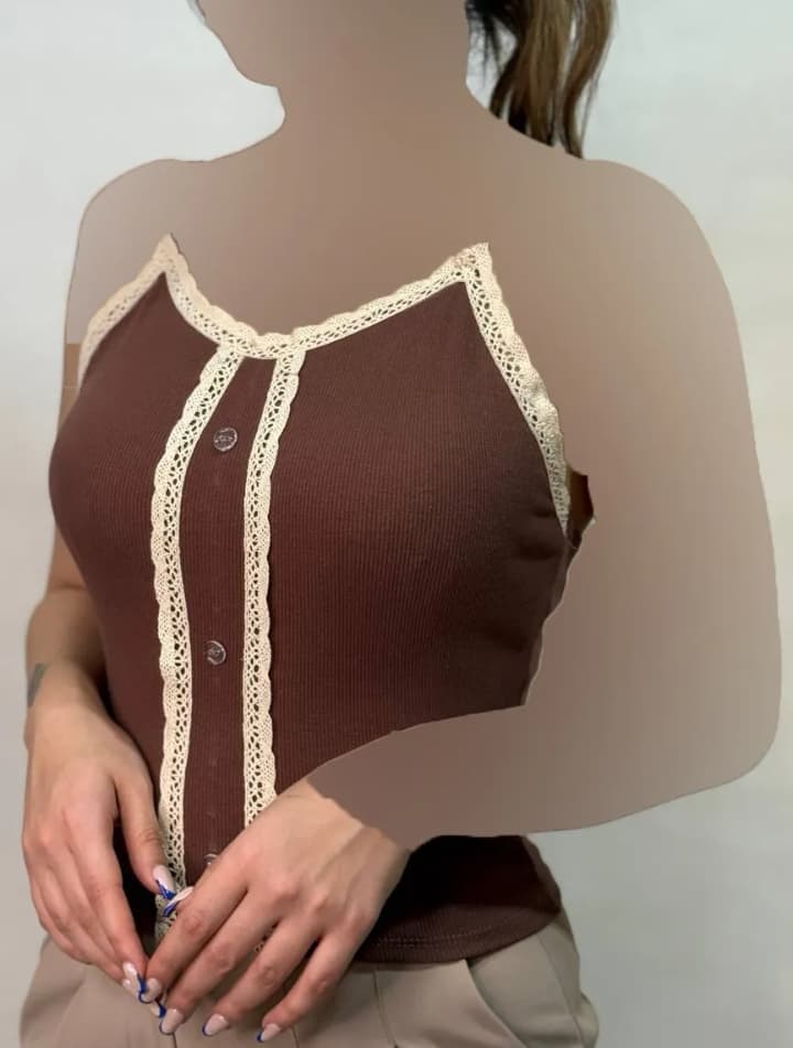 تاپ دو بندی دکمه نما نوار کنفی زنانه