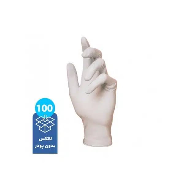 دستکش معاينه لاتکس بدون پودر گاماتکس GAMA TEX — تصویر ۲