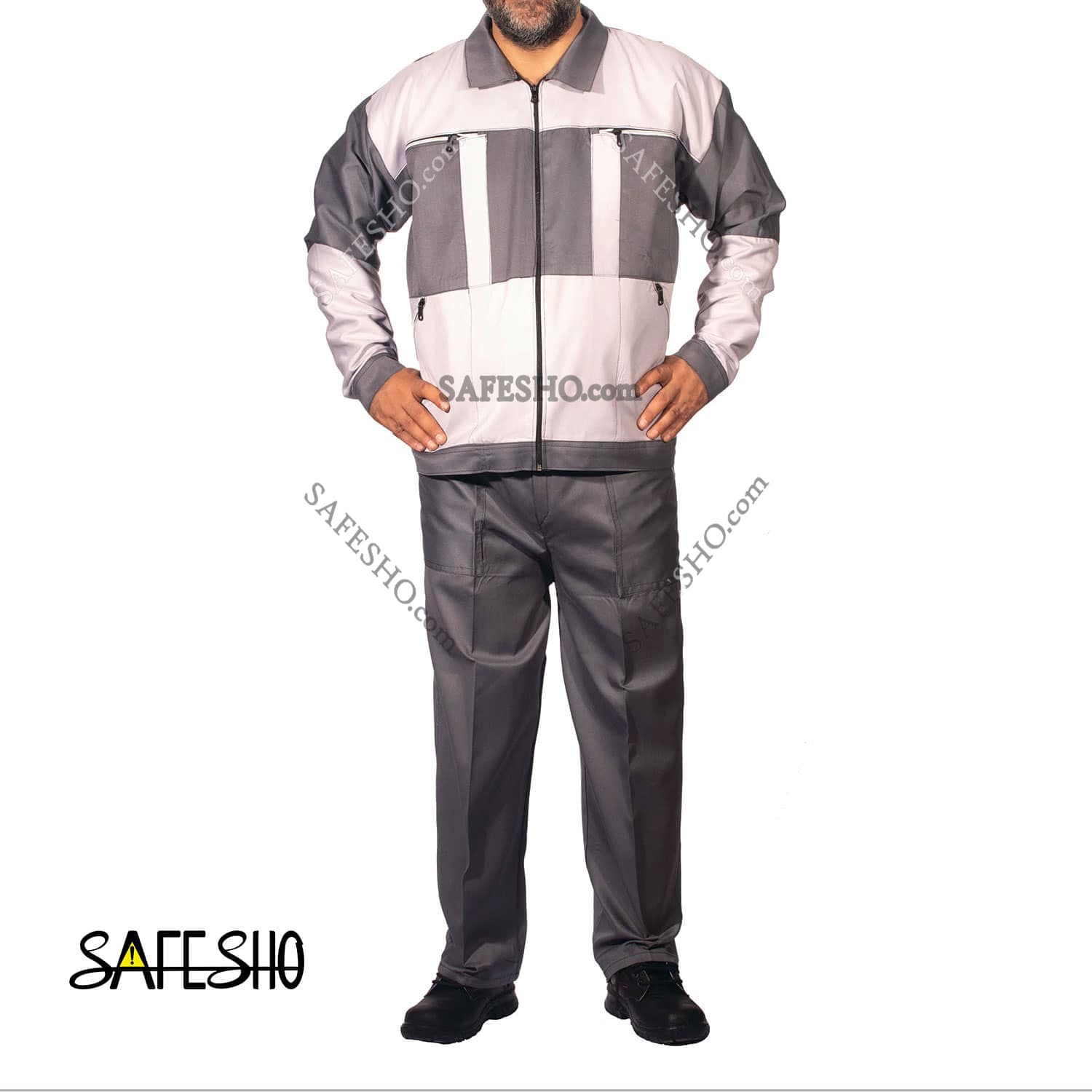 لباس کار مدل سیلور طوسی-طوسی روشن