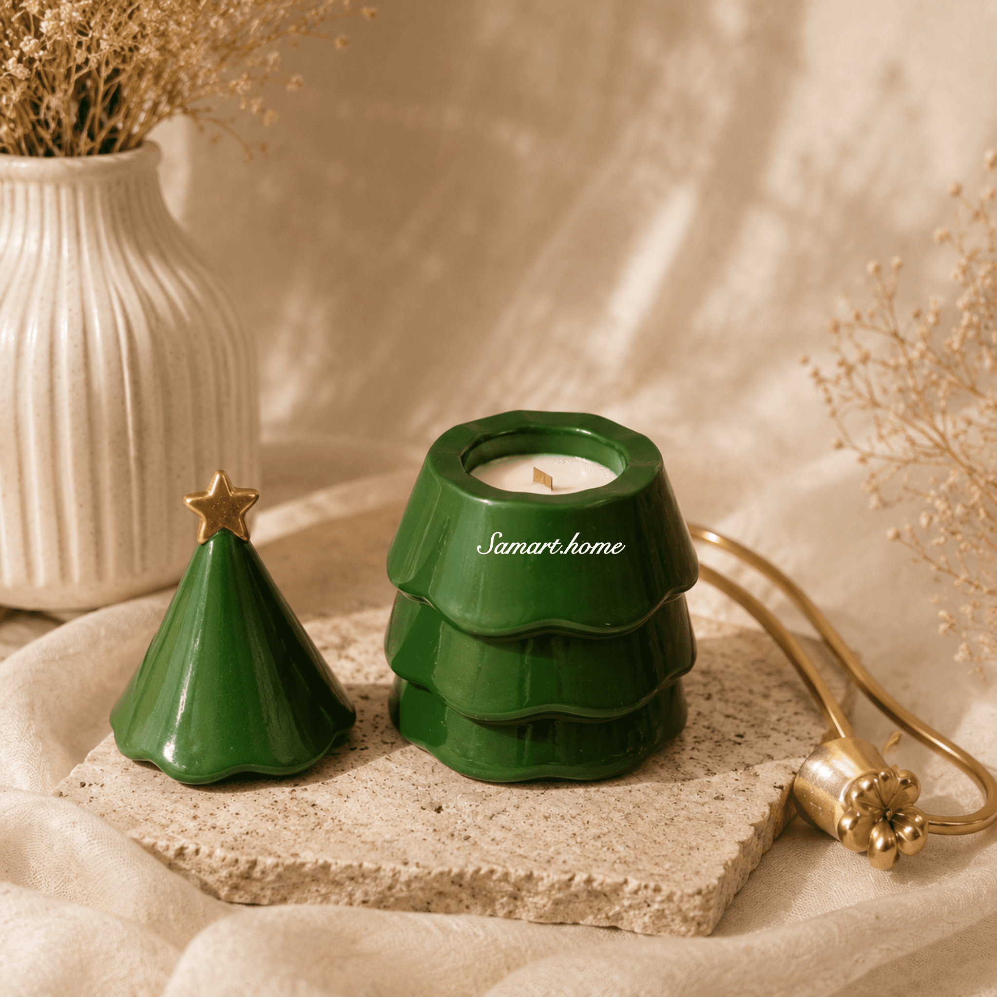 شمع معطر و دستساز سنگی درخت کریسمس - خرید مستقیم از تولیدکننده