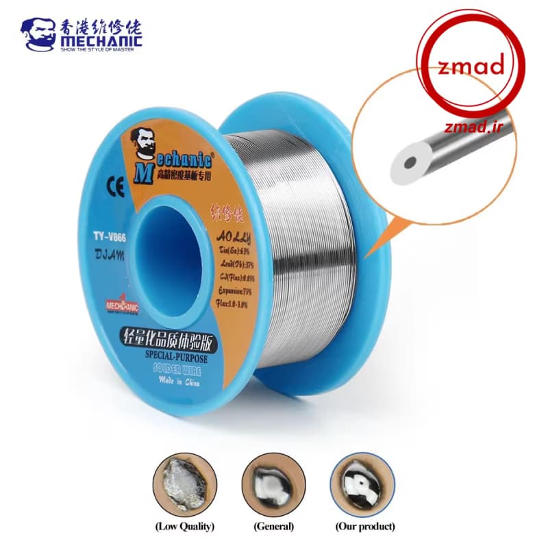 سیم لحیم 0.3mm 40gr مارک Mechanic — تصویر ۲