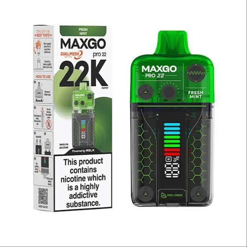 پاد سیستم نیمه دائمی مکس گو پرو ۲۲ هزار پاف RELX MaxGO Pro 22K (قابل شارژ مجدد) — تصویر ۲
