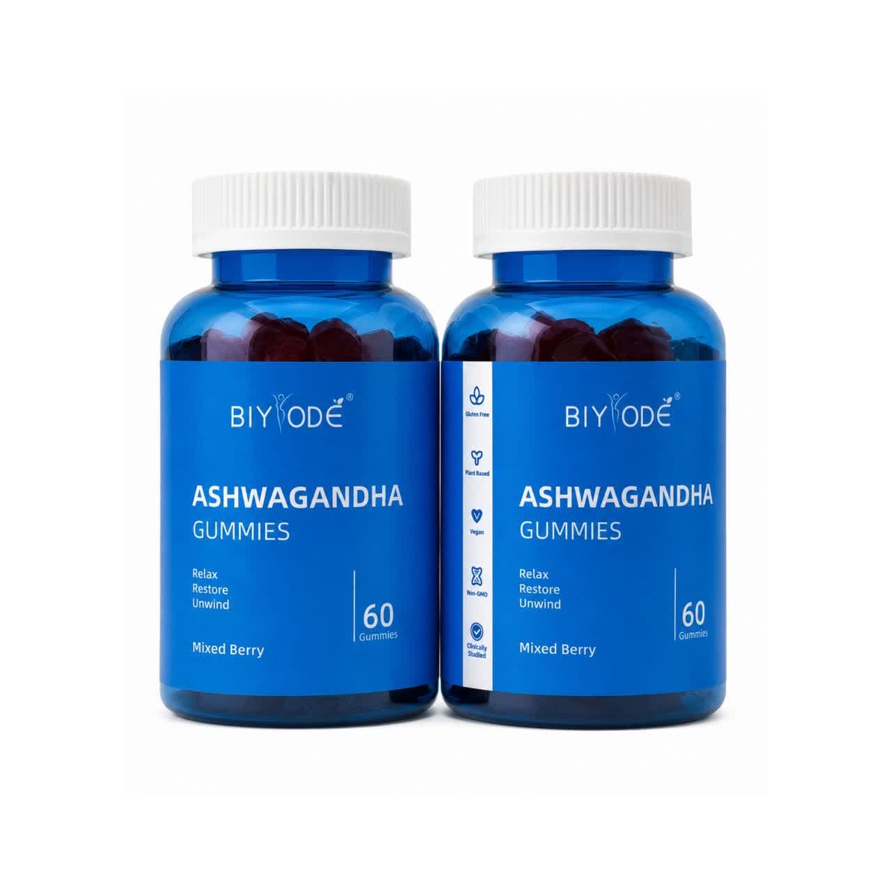 پاستیل آشواگاندا بیوده (BIYODÉ Ashwagandha Gummies) 60 عددی | مکمل گیاهی کاهش استرس و بهبود خواب